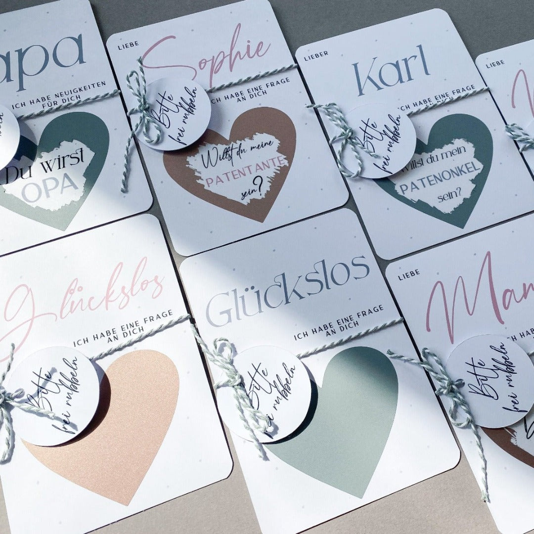 Glückslos Sammlung Rubbelkarten für Patenonkel, Patentante, Oma, Opa - KleinArt
