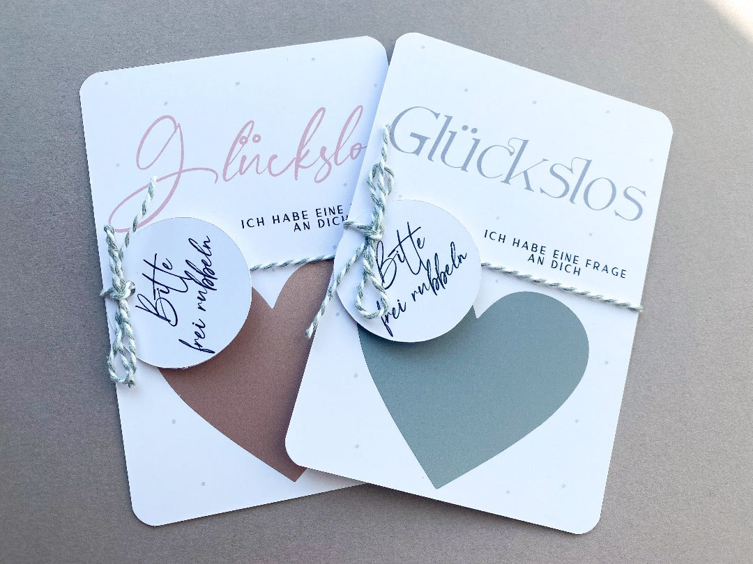 Rubbelherz Karte um Schwangerschaft zu sagen mit Rubbelherz