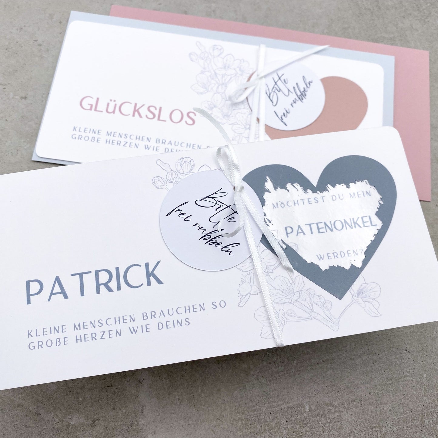Rubbelkarte Patenonkel fragen - Kirschblüten