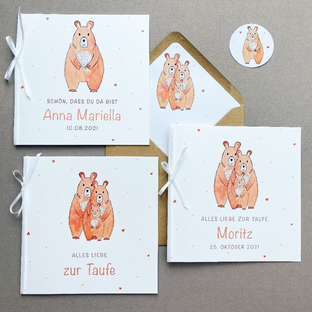 Taurfkarte Glückwünsche Bärenfamilie