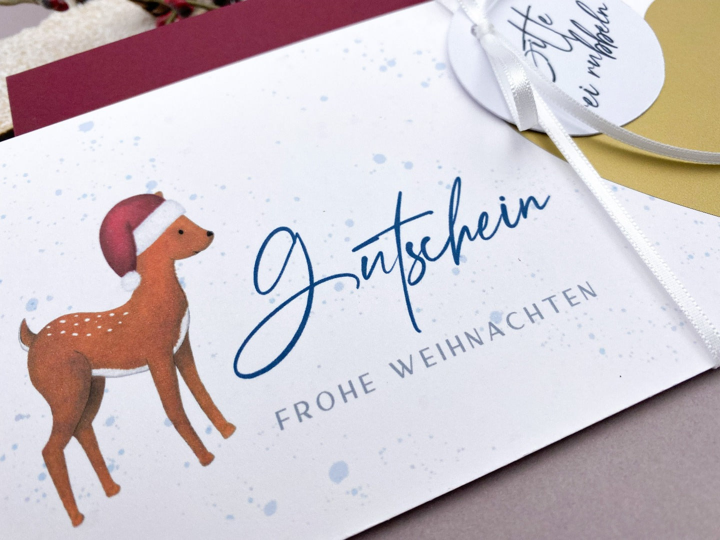 Gutschein Frohe Weihnachten zum freirubbeln - KleinArt