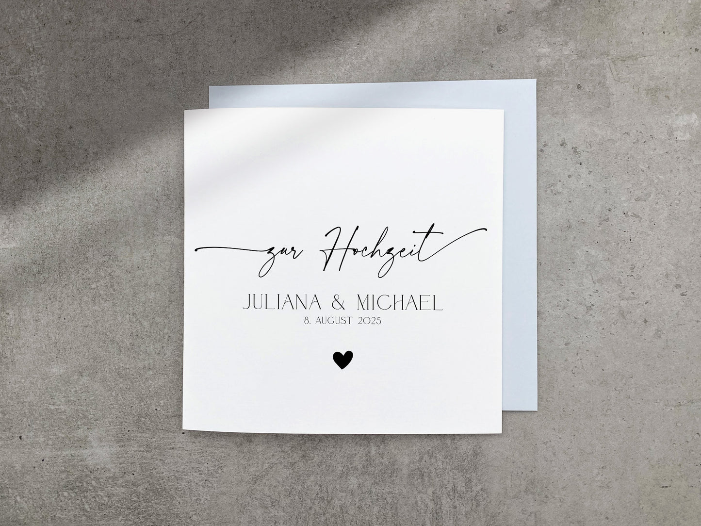 Minimalistische Karte zur Hochzeit - elegant und zeitlos
