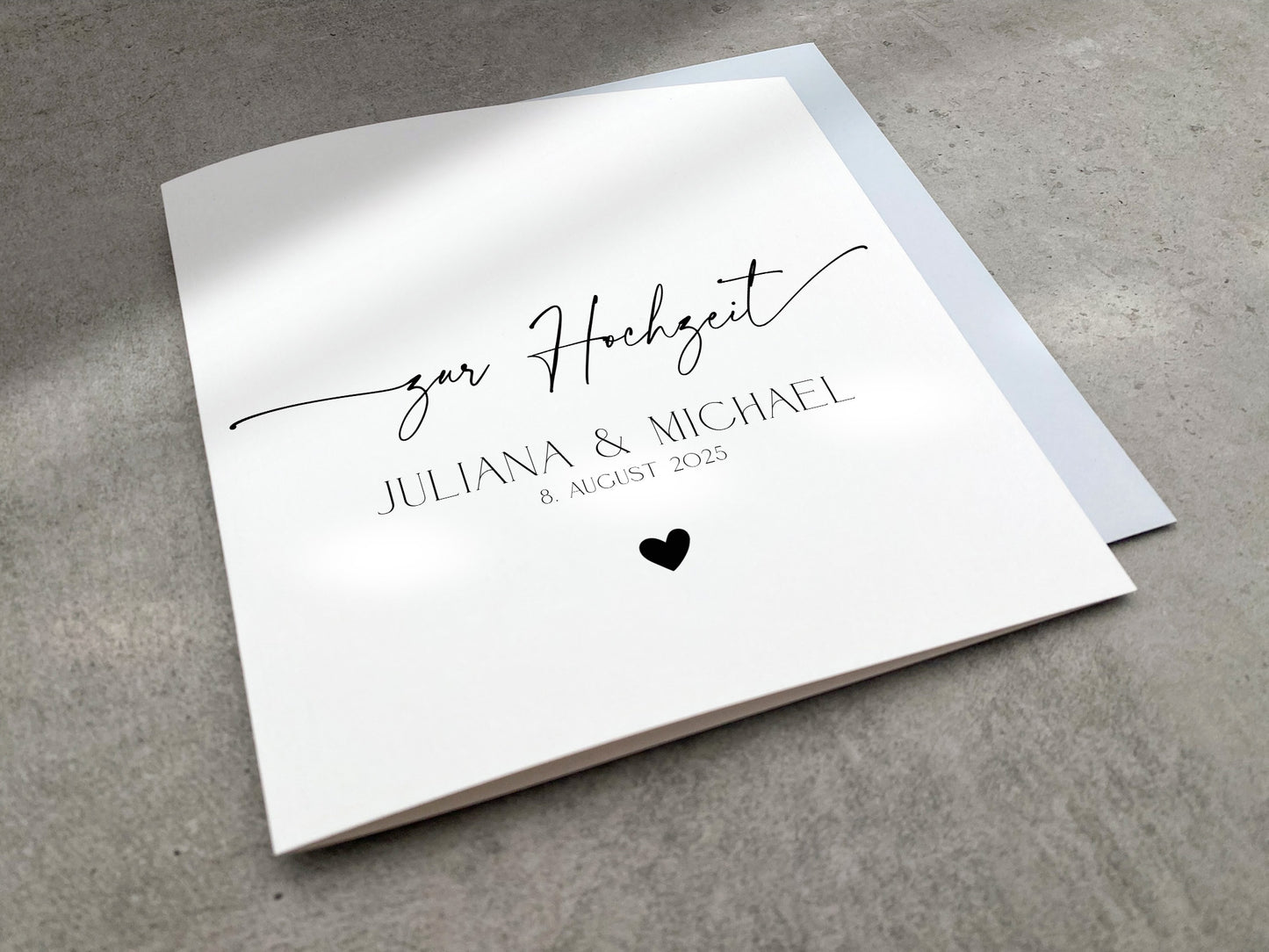 Minimalistische Karte zur Hochzeit - elegant und zeitlos