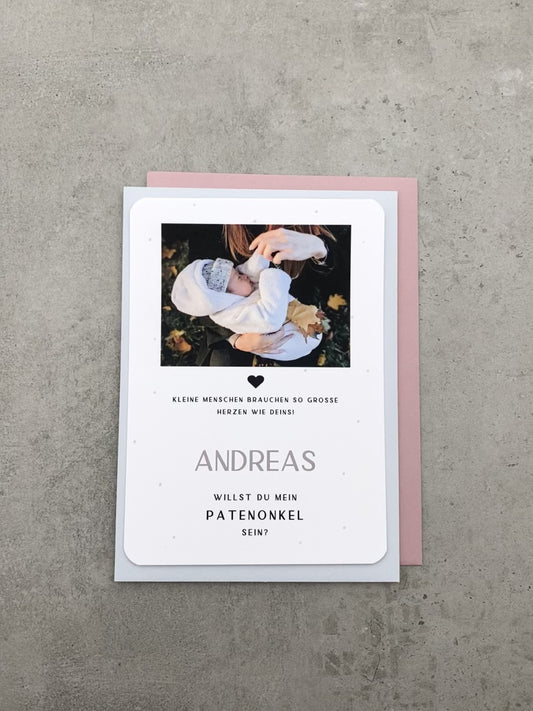 Fotokarte Patenonkel mit farbigem Umschlag - KleinArt Shop