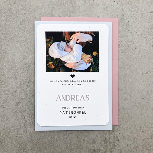 Fotokarte Patenonkel mit farbigem Umschlag - KleinArt Shop