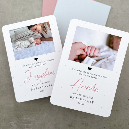 Fotokarte Patentante fragen - KleinArt