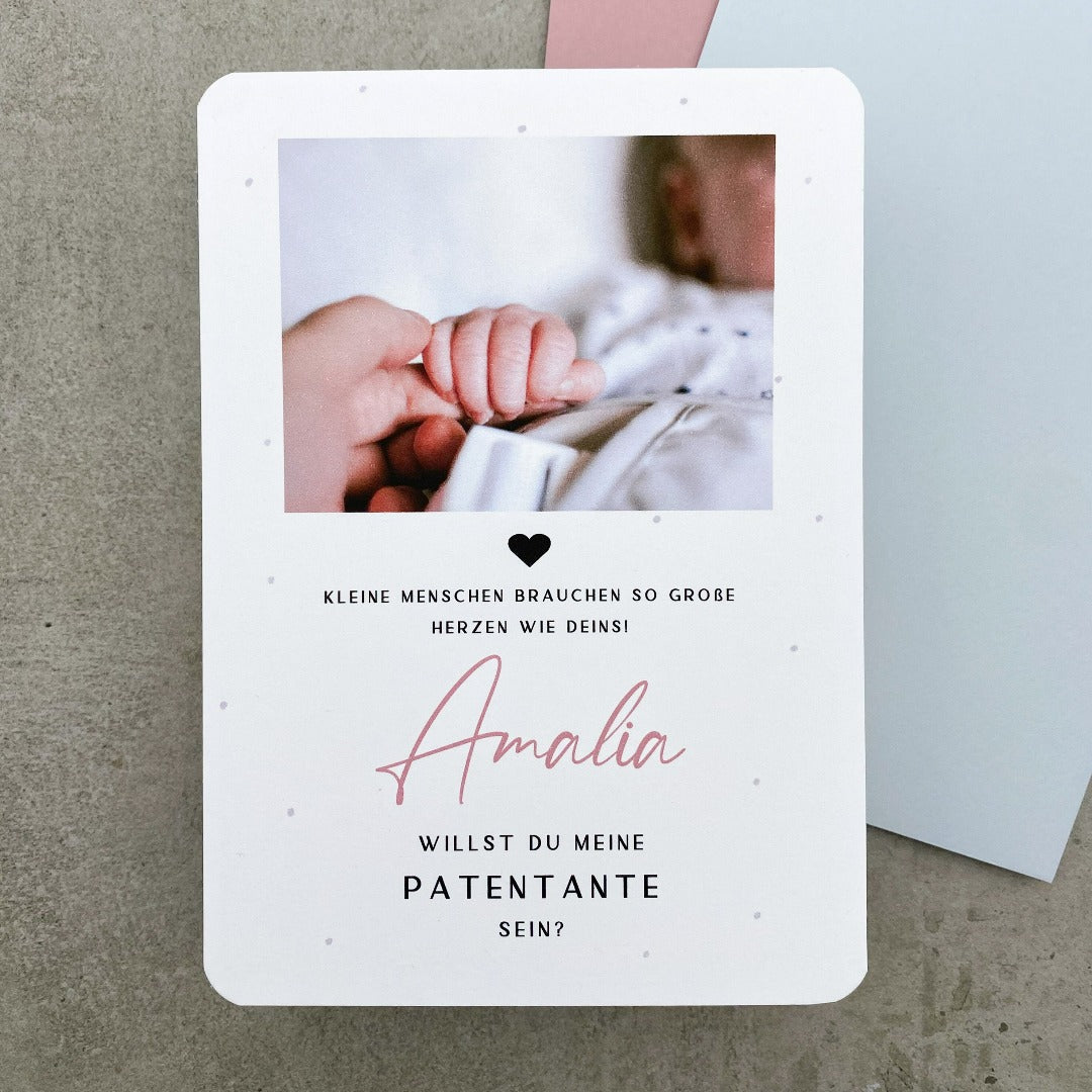 Hand in Hand personalisierte Karte für die Patin - KleinArt