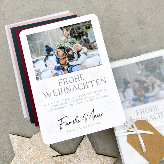 Weihnachtskarte mit Familienfoto und Text - KleinArt