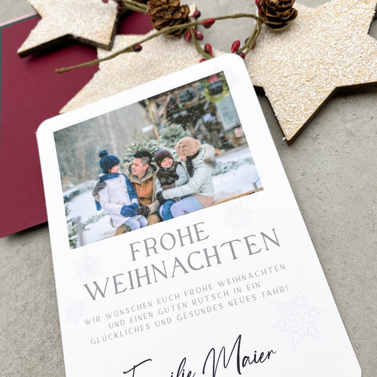 Weihnachtskarte mit Bild und Text personalisierbar - KleinArt
