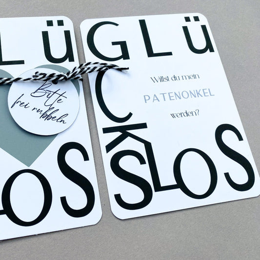 Glückslos "Willst du mein Patenonkel werden?" Grußkarten KleinArt