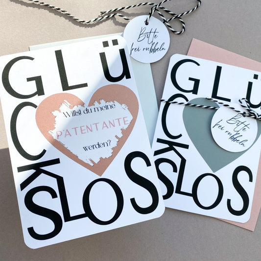 Glückslos "Willst du meine Patentante werden?" Grußkarten KleinArt