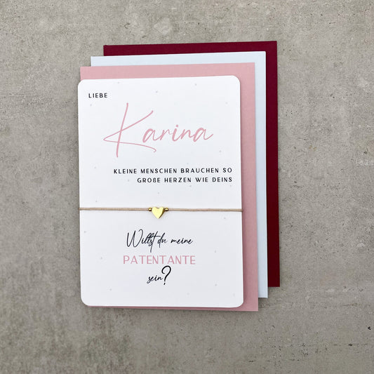 Geschenk Patentante fragen - Armband mit Herz