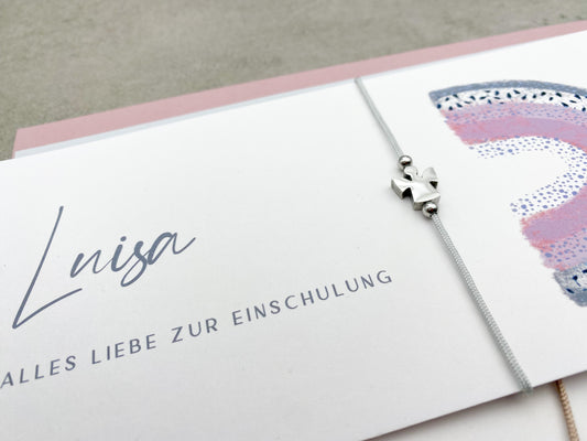 Karte zur Kommunion mit Schutzengel Armband