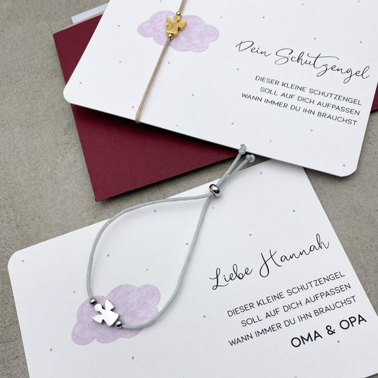 Schutzengel Armband mit lila Wolke - KleinArt