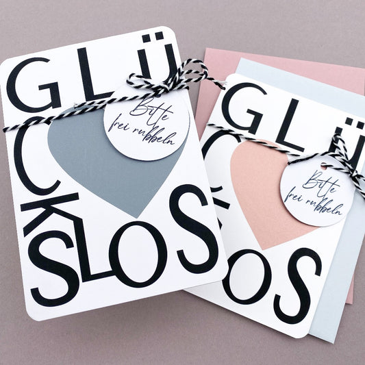 Glückslos mit Rubbelherz